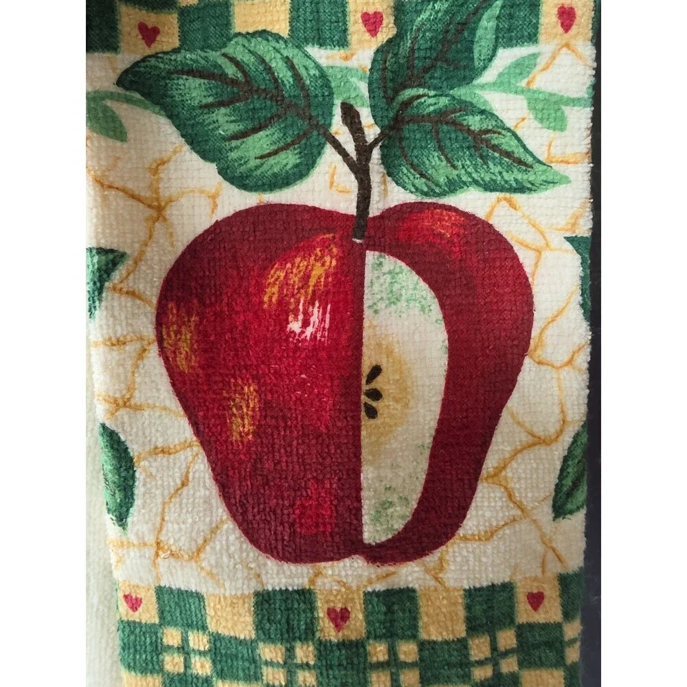 Design Cottage Red Apple Kitchen Hand Towel New Vintage